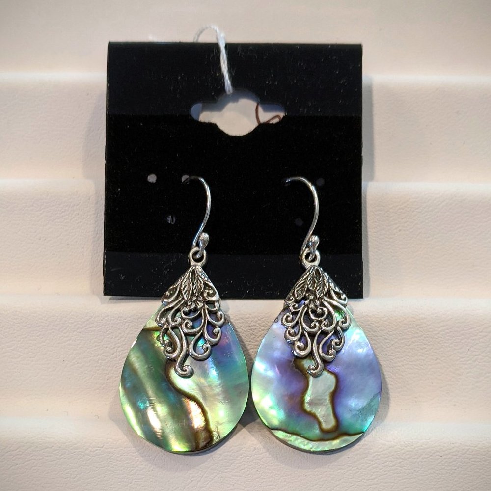 Abalone Shell Oval Earrings